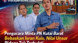 Muhammad Masyruh, S.H., dan Bayu Murti Wardoyo selaku kuasa hukum Isran Kuis menyampaikan keterangan kepada awak media usai sidang pledoi di Pengadilan Negeri Kutai Barat, Kamis (26/02/2026). Tim pembela meminta majelis hakim membebaskan kliennya karena menilai unsur pidana tidak terbukti dalam fakta persidangan. (Fzn/TP)