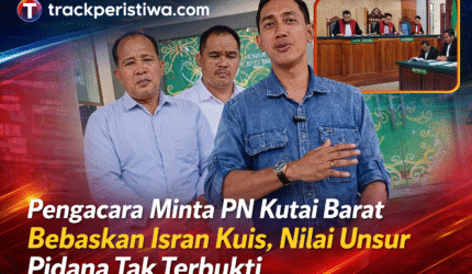 Muhammad Masyruh, S.H., dan Bayu Murti Wardoyo selaku kuasa hukum Isran Kuis menyampaikan keterangan kepada awak media usai sidang pledoi di Pengadilan Negeri Kutai Barat, Kamis (26/02/2026). Tim pembela meminta majelis hakim membebaskan kliennya karena menilai unsur pidana tidak terbukti dalam fakta persidangan. (Fzn/TP)