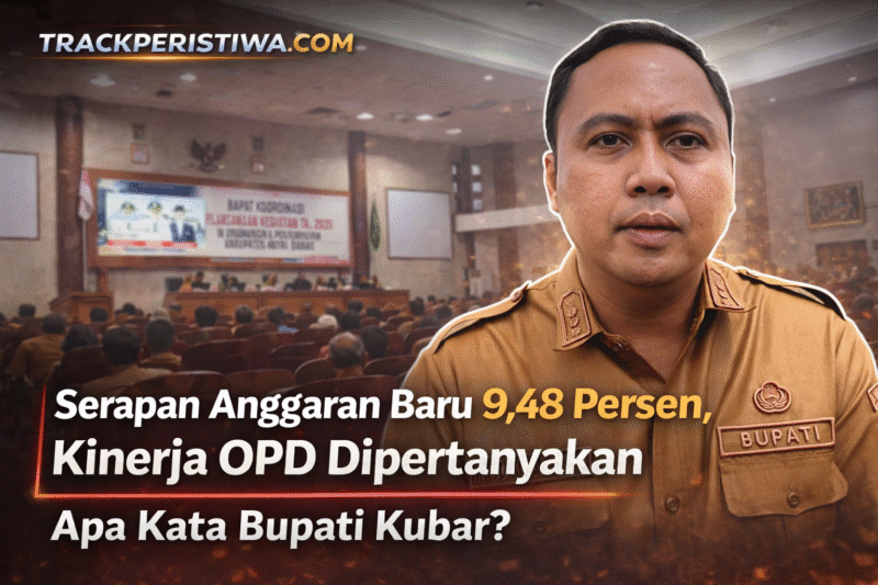 Keterangan Foto (Rapat Bupati)

Bupati Kutai Barat Frederick Edwin memimpin rapat koordinasi dan pengarahan pimpinan di lingkungan Pemkab Kutai Barat, Senin (30/03/2026), yang membahas rendahnya serapan anggaran Triwulan I 2026.
Foto: Istimewa / Trackperistiwa.com | Penulis: Fausan