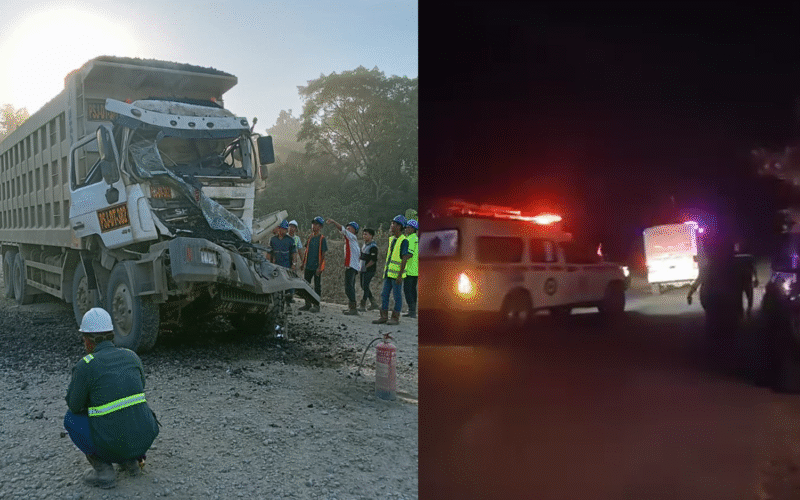 Keterangan Foto (Revisi):
Kondisi dua unit dump truck roda 12 yang terlibat kecelakaan fatal di jalur hauling Kilometer 35 area operasional PT Manoor Bulant Lestari (MBL), Kutai Barat, Sabtu (28/3/2026). Dua korban dievakuasi menggunakan dua unit ambulans menuju Klinik Lambing, Kecamatan Muara Lawa. Insiden ini menewaskan dua pekerja dan memicu sorotan publik terhadap penerapan keselamatan kerja di lingkungan tambang. (Foto: Dokumen/Trackperistiwa.com)