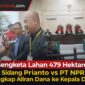 Suasana persidangan gugatan lahan antara Prianto bin Samsuri melawan PT Nusa Persada Resources (NPR) di ruang sidang Tirta Pengadilan Negeri Muara Teweh, Barito Utara, Senin (9/3/2026). Sidang menghadirkan saksi dari pihak tergugat terkait sengketa lahan yang kini menjadi perhatian publik.