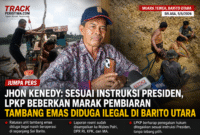 Keterangan Foto:
Jhon Kenedy saat menyampaikan keterangan kepada awak media dalam jumpa pers terkait dugaan pembiaran tambang emas ilegal di Muara Teweh, Barito Utara, Selasa (5/5/2026).