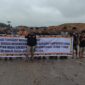 Keterangan Foto: Aksi damai Kelompok Tani Jagalaang di area tambang PT Tepian Indah Sukses (TIS), Kecamatan Bentian Besar, Kutai Barat, Jumat (15/5/2026). Massa menuntut kepastian hukum dan realisasi kompensasi pasca putusan pengadilan. (Dok. Trackperistiwa.com, 15 Mei 2026)