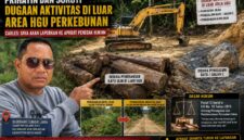 Keterangan Foto: Carles menunjukkan lokasi dan kondisi akses jalan di wilayah seberang Sungai Lawa, Kampung Dilang Puti, Kecamatan Bentian Besar, Kabupaten Kutai Barat, yang menurut keterangannya diduga berada di luar area HGU perkebunan. (Foto: TrackPeristiwa.com/Melky Malis)