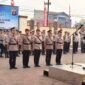 PERGANTIAN PEJABAT. Kapolres Kutai Barat AKBP Haris Kurniawan memimpin upacara Sertijab Kabag Ops, Kasat Reskrim dan PS. Kapolsek Muara Lawa di Mako Polres Kutai Barat, Rabu (2/9/2026). (Foto: Trackperistiwa.com/Melky Malis)